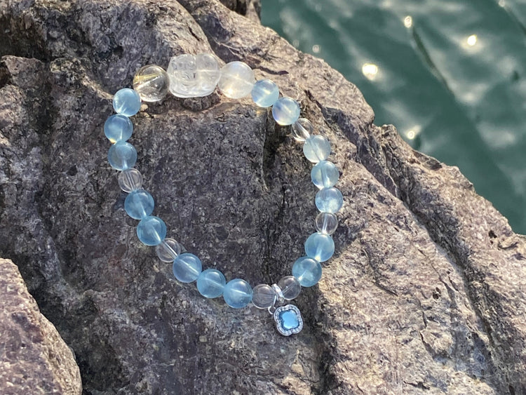 Liuguang . Love Bracelet — Mozambique Star Rose Quartz & White Snowflake Phantom Quartz by Jo's Art Jewelry