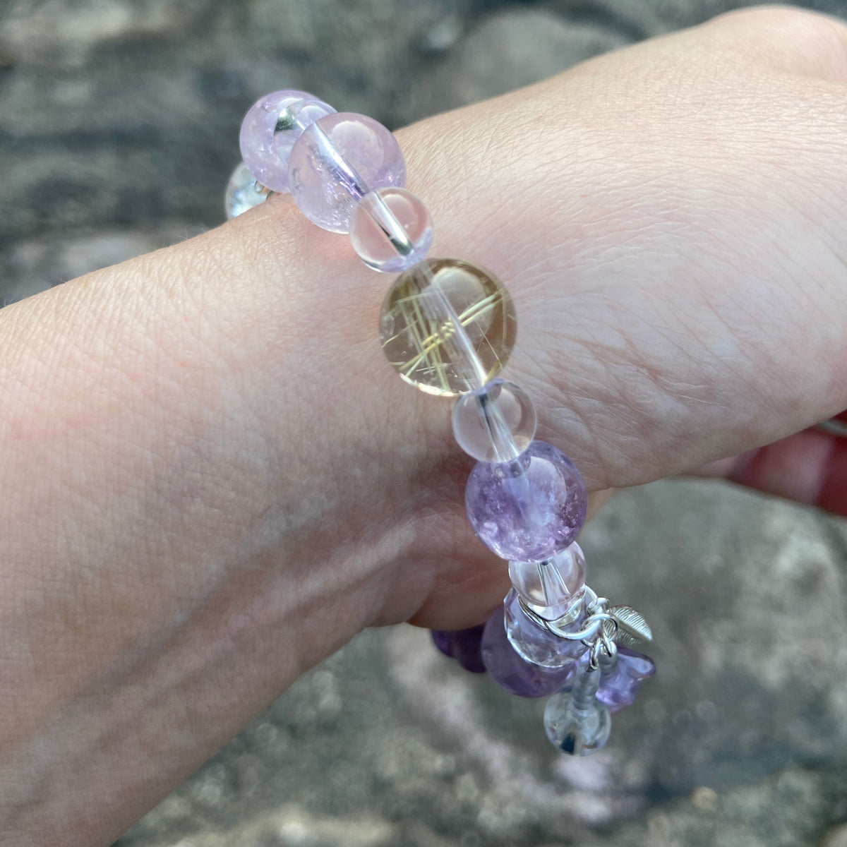 Youran · Serenity Bracelet | Lavender Amethyst · Gold Rutilated Quartz · Clear Quartz | Original Design