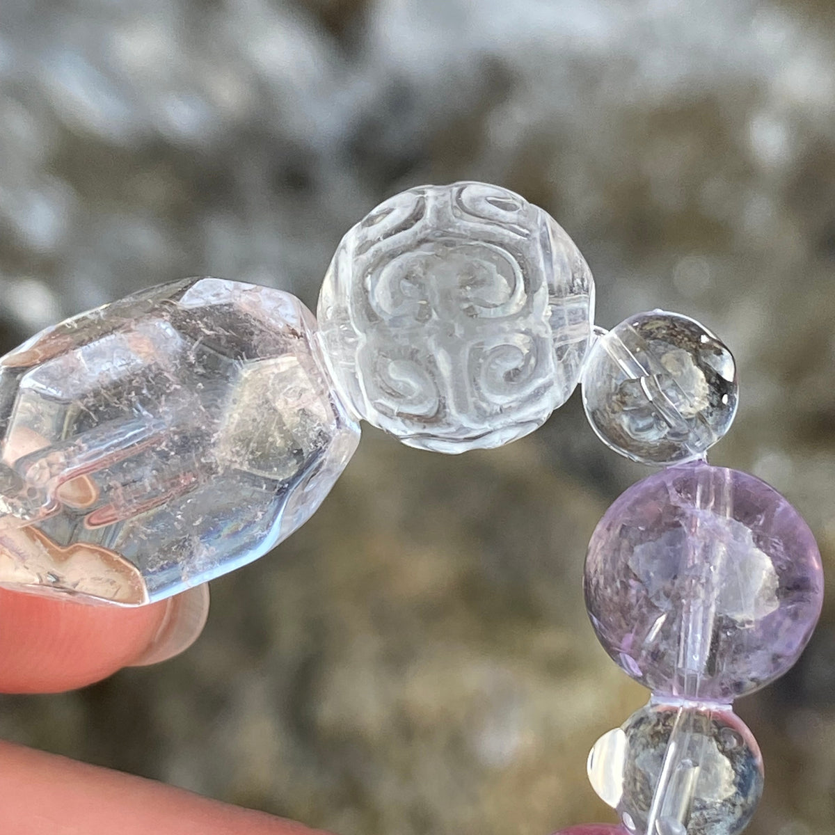Youran · Serenity Bracelet | Lavender Amethyst · Gold Rutilated Quartz · Clear Quartz | Original Design