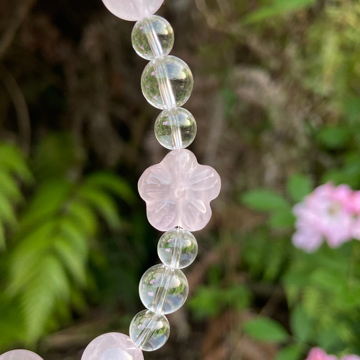 Liuguang · Love Bracelet | Mozambique Star Rose Quartz · White Snowflake Phantom Quartz · Clear Quartz | Original Design