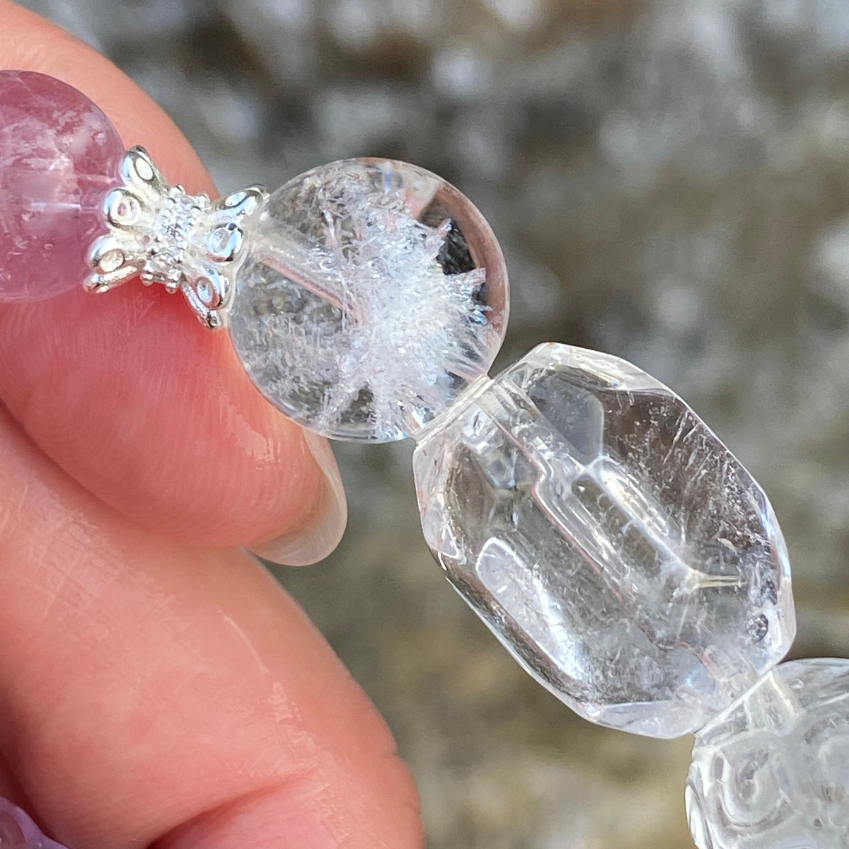 Youran · Serenity Bracelet | Lavender Amethyst · Gold Rutilated Quartz · Clear Quartz | Original Design