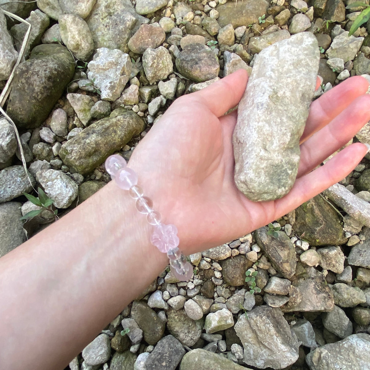 Liuguang · Love Bracelet | Mozambique Star Rose Quartz · White Snowflake Phantom Quartz · Clear Quartz | Original Design