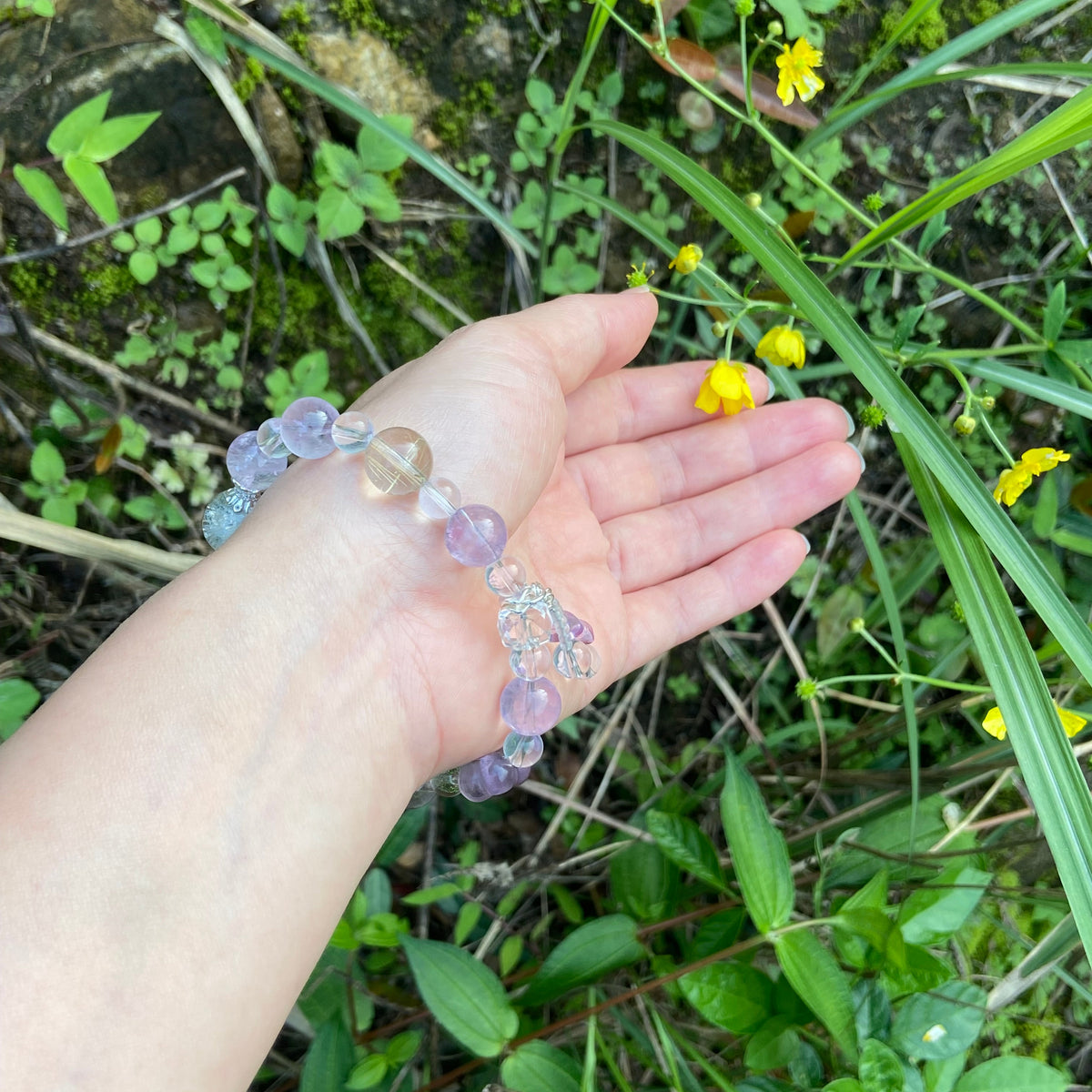 Youran · Serenity Bracelet | Lavender Amethyst · Gold Rutilated Quartz · Clear Quartz | Original Design