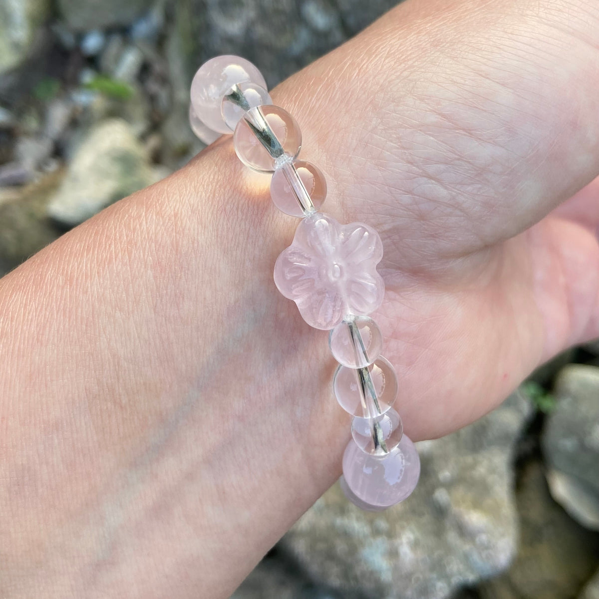 Liuguang · Love Bracelet | Mozambique Star Rose Quartz · White Snowflake Phantom Quartz · Clear Quartz | Original Design