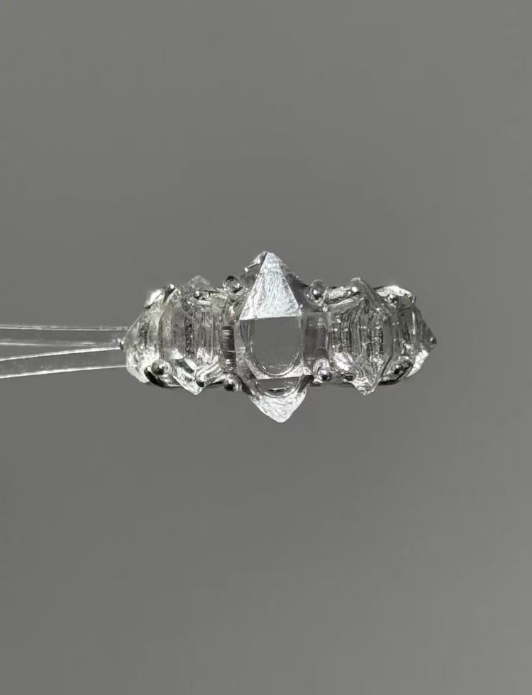 Architect Series 'White Palace' Natural Phantom Quartz Ring Original Design Custom Silver Ring