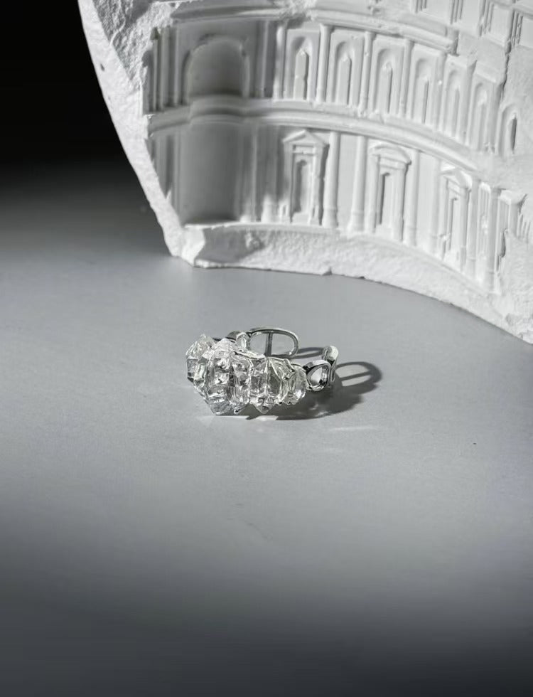 Architect Series 'White Palace' Natural Phantom Quartz Ring Original Design Custom Silver Ring
