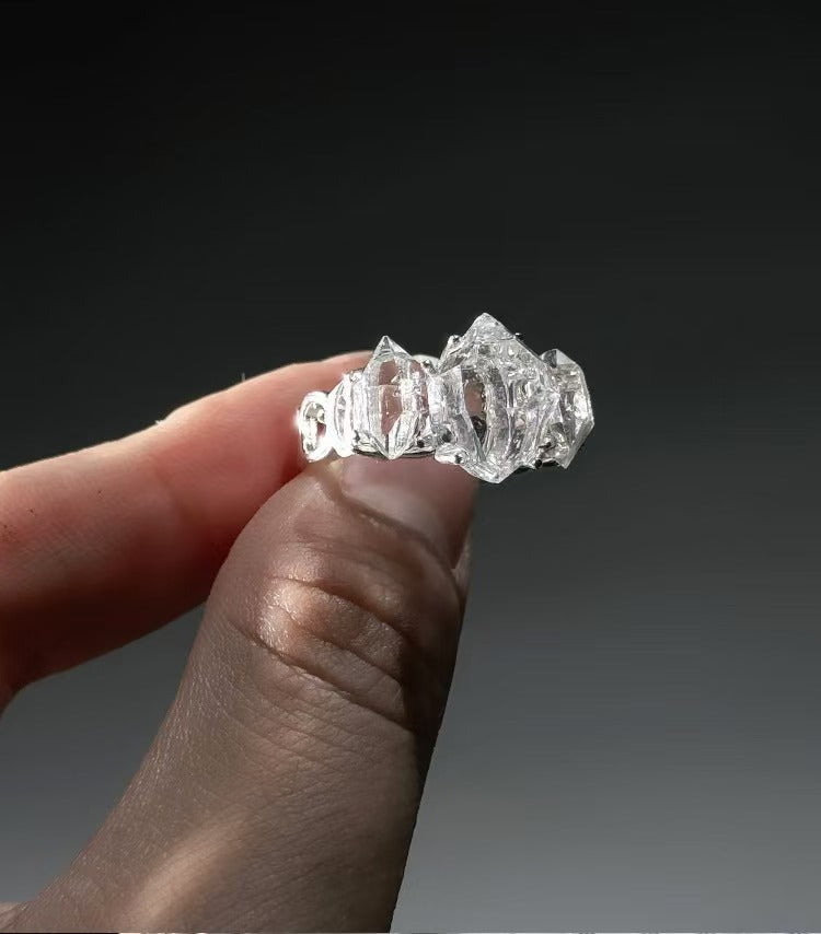 Architect Series 'White Palace' Natural Phantom Quartz Ring Original Design Custom Silver Ring