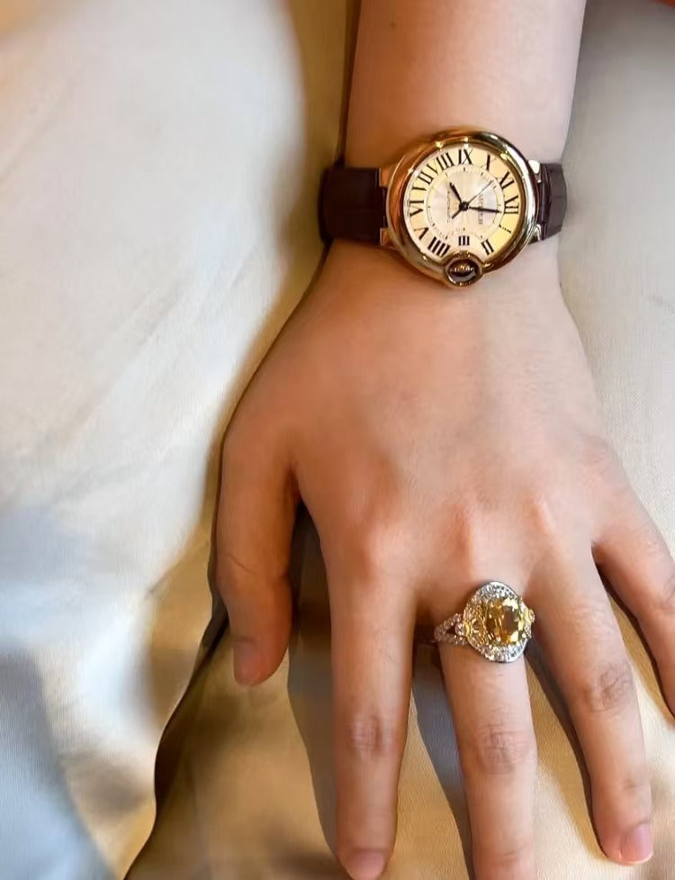 【Custom Series】Oil Painting Style Citrine Ring 24-Hour Appreciation Period See Details Before Ordering