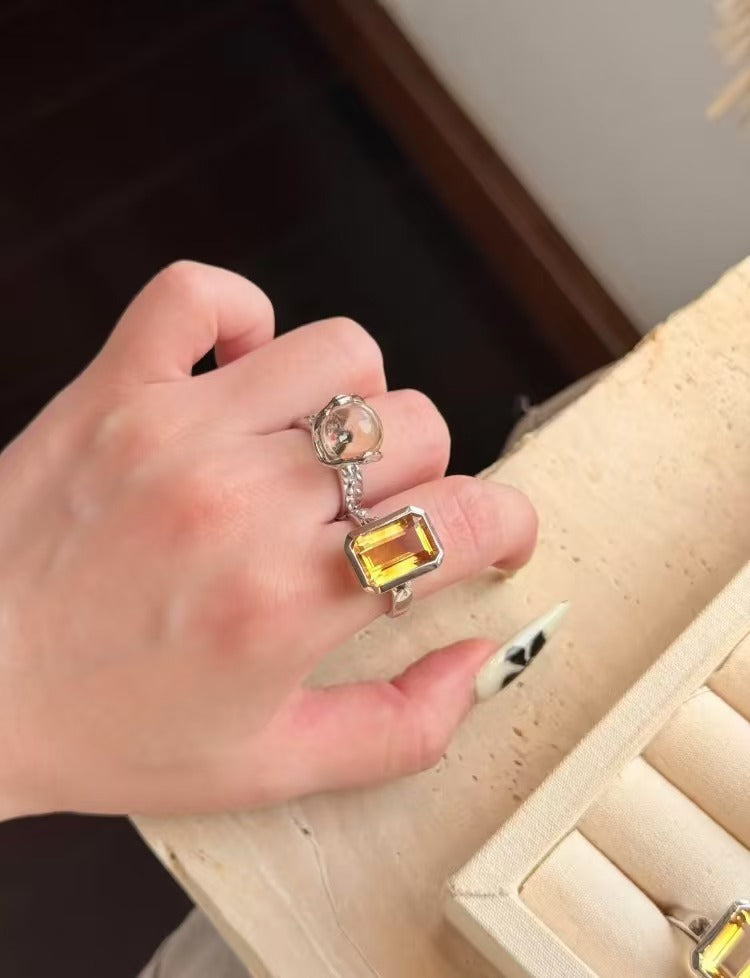 Natural Stone S925 Silver Handmade Custom Ring【No Appreciation Period, Note Ring Size When Ordering】
