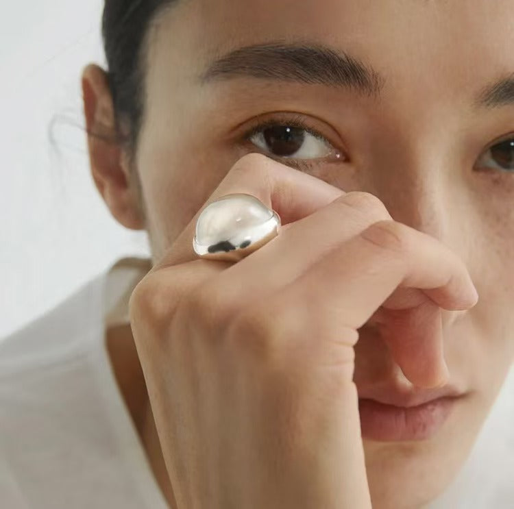 Spring Summer White Crystal Ring Square Tail Ring Minimalist Index Finger Ring Luxury Statement Jewelry