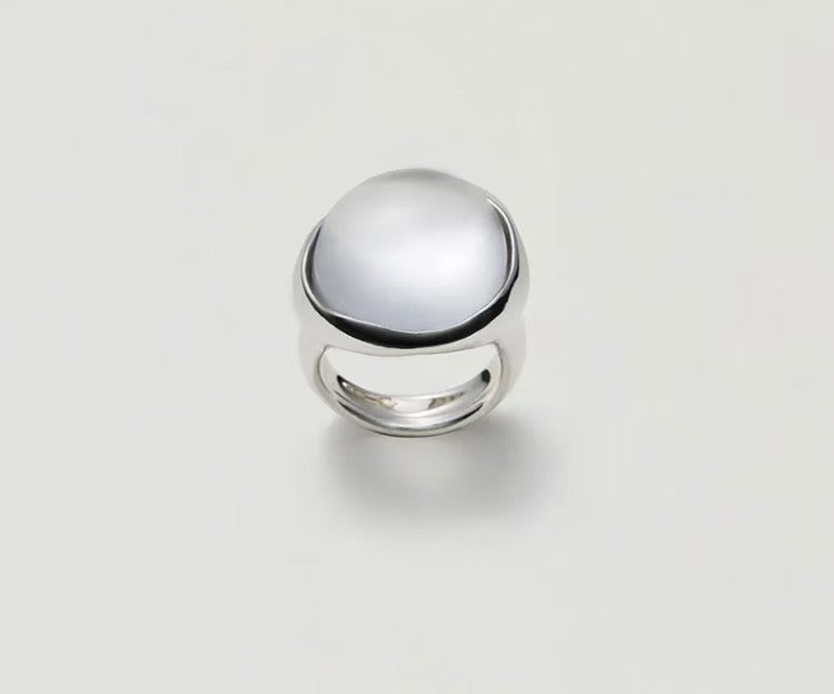 Spring Summer White Crystal Ring Square Tail Ring Minimalist Index Finger Ring Luxury Statement Jewelry