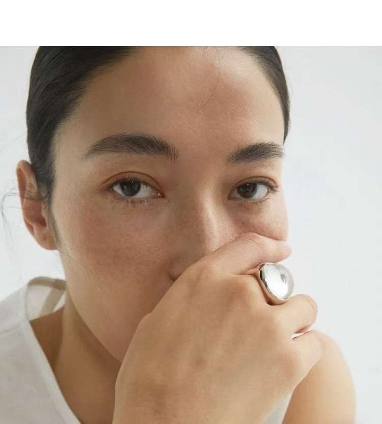 Spring Summer White Crystal Ring Square Tail Ring Minimalist Index Finger Ring Luxury Statement Jewelry