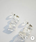Natural Irregular White Crystal Earrings Convertible 2-in-1 Earrings