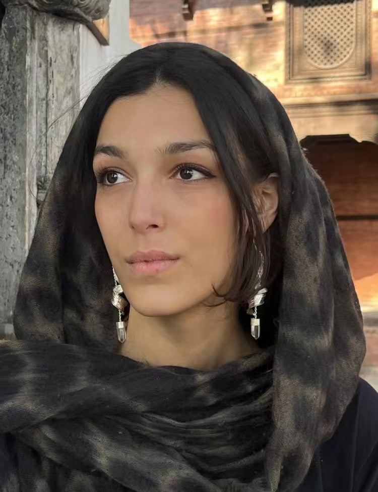 Spiral of Light / Handmade 925 Silver Crystal Spiral Earrings