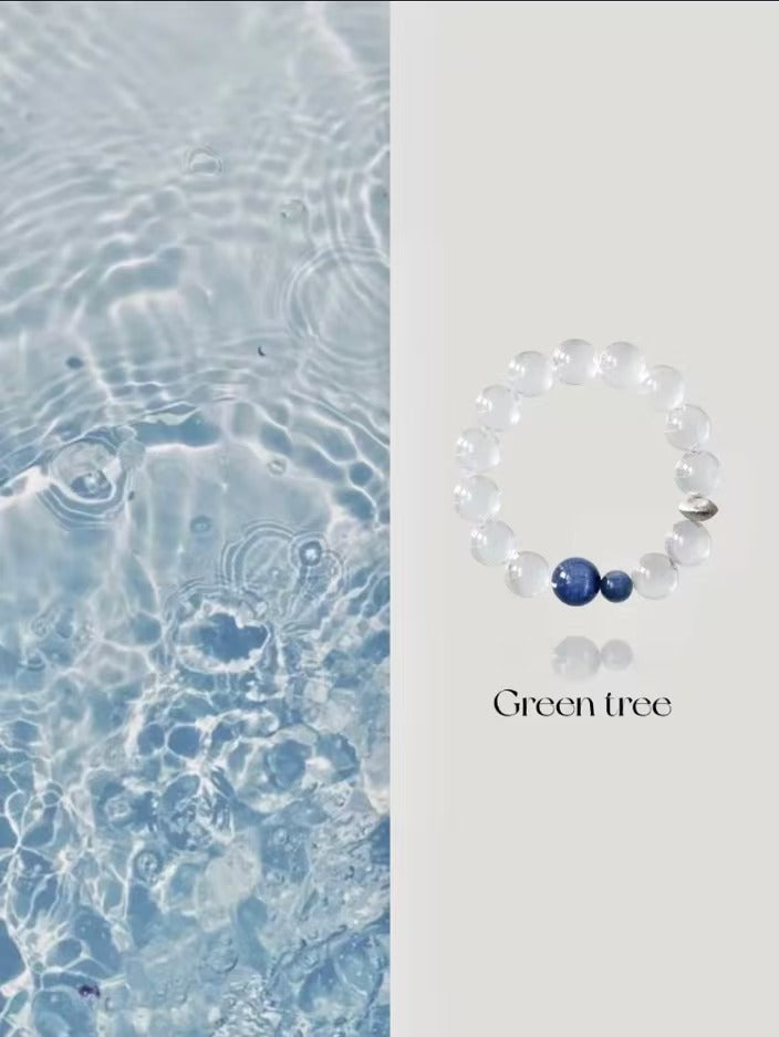 Yun Ting - All Things Grow Collection | Natural Clear Quartz & Kyanite S925 Silver Bracelet"