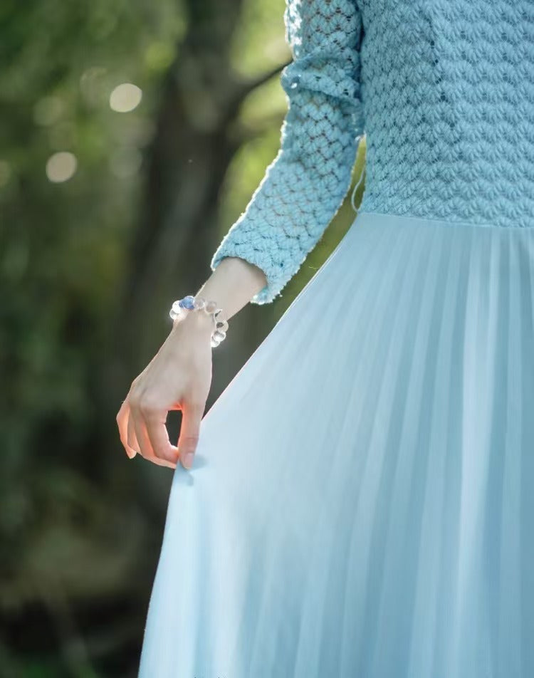 Yun Ting - All Things Grow Collection | Natural Clear Quartz & Kyanite S925 Silver Bracelet"