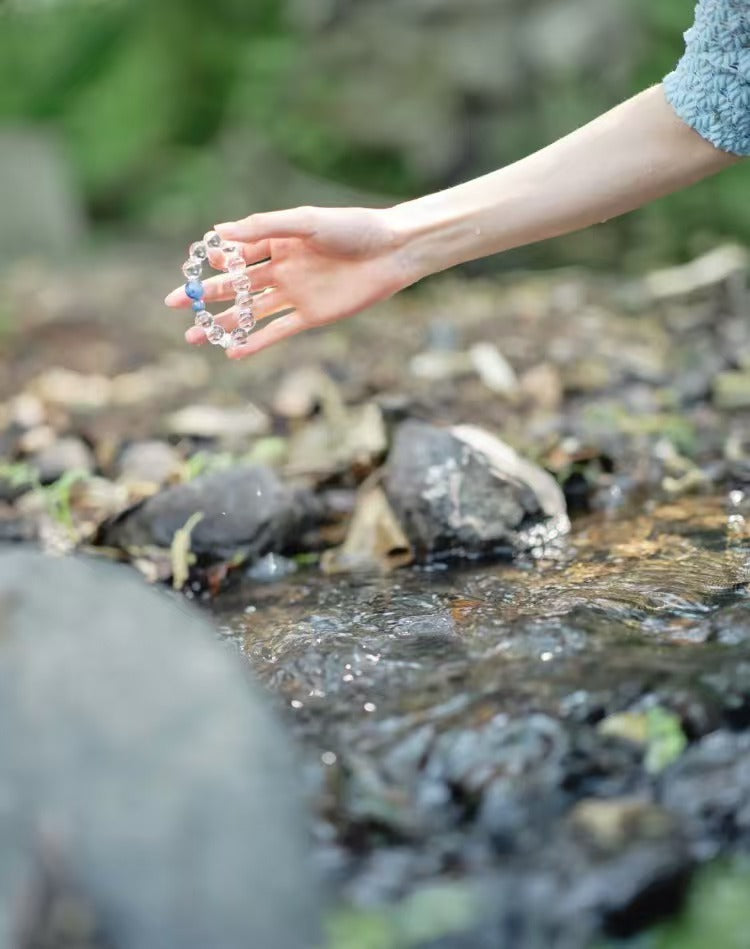 Yun Ting - All Things Grow Collection | Natural Clear Quartz & Kyanite S925 Silver Bracelet"