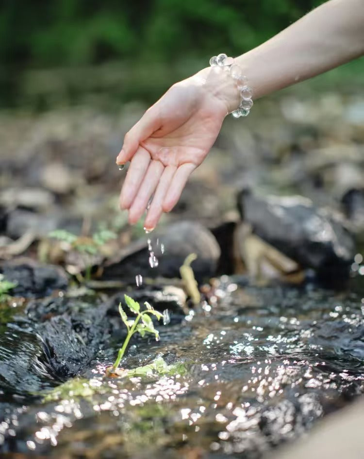 Yun Ting - All Things Grow Collection | Natural Clear Quartz & Kyanite S925 Silver Bracelet"