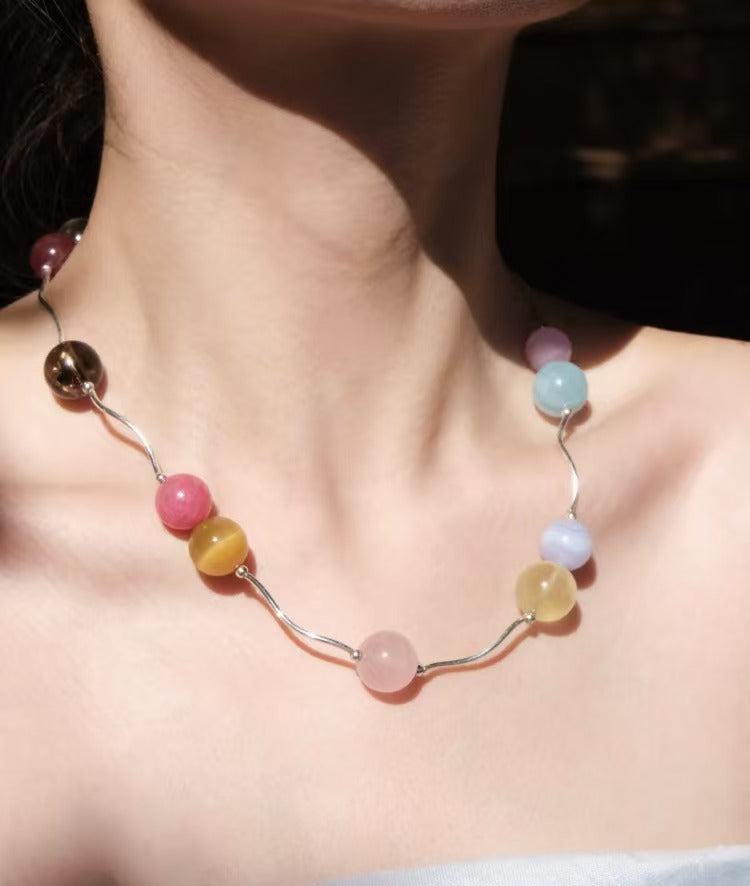 Sunset Starry River · Original Handmade Natural Stone Crystal Necklace