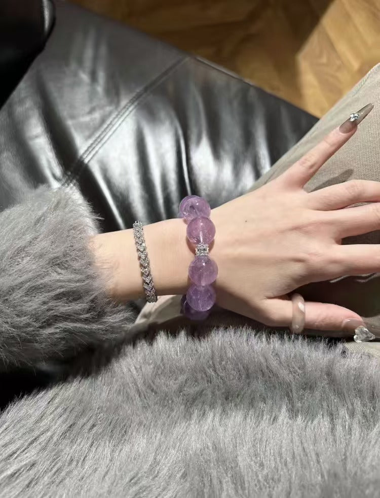 [Flower & Shadow] Romantic Lavender Purple Crystal Purple Amethyst 11-19mm Large Beads