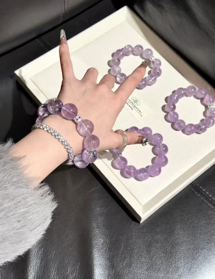 [Flower & Shadow] Romantic Lavender Purple Crystal Purple Amethyst 11-19mm Large Beads