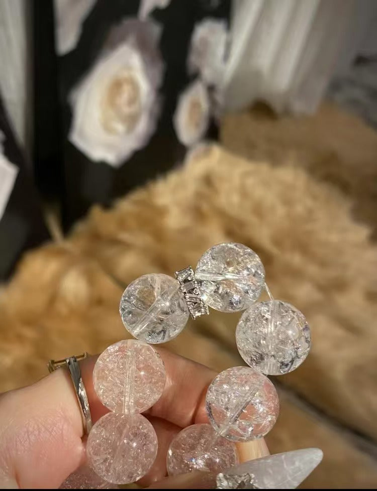 [Sea Salt Soda] White Agate Brilliant Natural Handmade Crystal Beaded Jewelry Bracelet