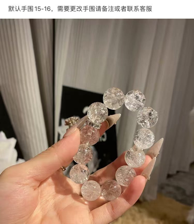 [Sea Salt Soda] White Agate Brilliant Natural Handmade Crystal Beaded Jewelry Bracelet