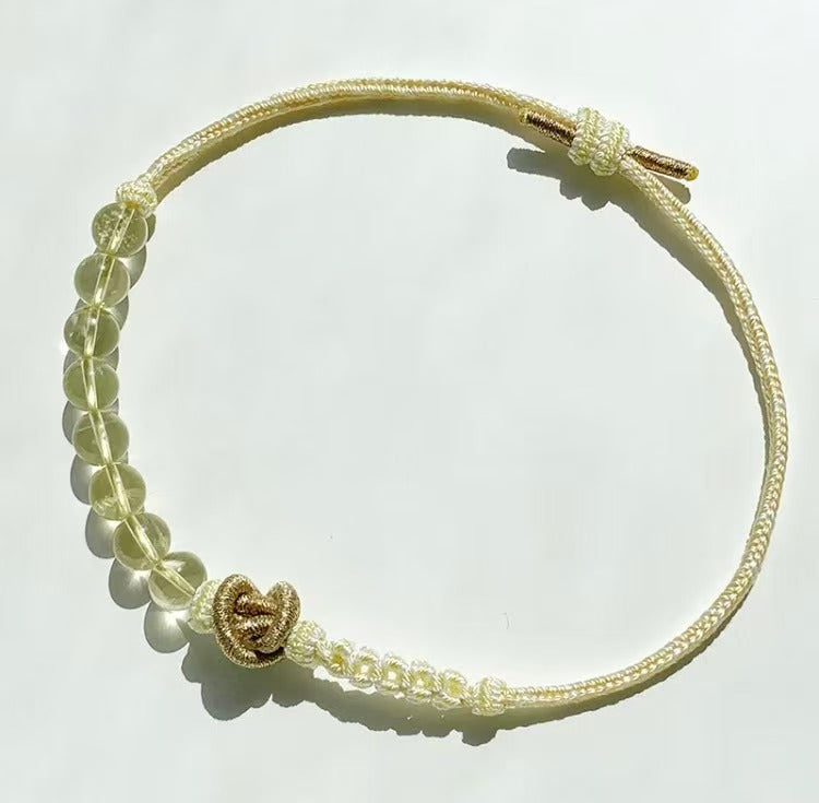 Crystal Guardian Series Citrine Braided Pet Necklace Collar Pendant - Wealth Attraction Prayer Healing