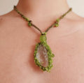 One-of-a-Kind Non-Returnable | Moss · Earth Series Crystal Necklace Wool Crystal