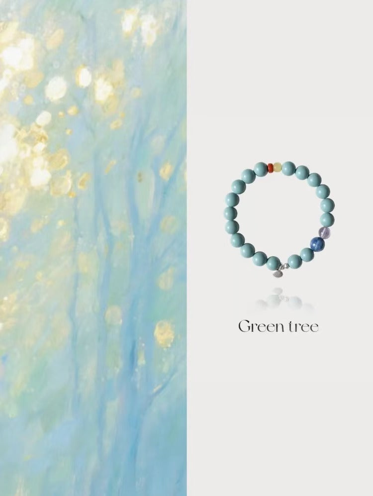 'Yu Mo' Handcrafted Incense Bead Kyanite Amethyst Agate 925 Silver Chinese Style Bracelet